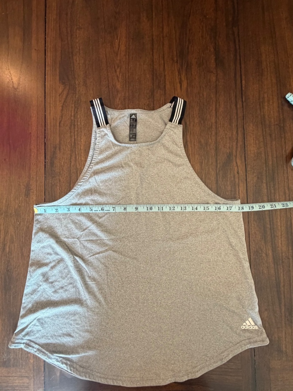 Adidas Women's Gray Athletic Tank, Black & White Straps, Size Medium - Picture 9 of 11